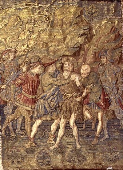 The Arrest of St. John the Baptist, tapestry depicting scenes from the life of the saint by Antonio Pollaiuolo