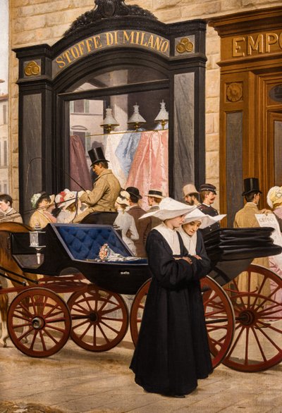 The Epoch, detail with a nun and a carriage (detail) by Antonio Puccinelli