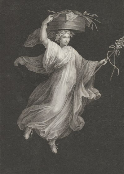 A Bacchante Carrying a Large Basket on Her Head and Holding a Staff in Her Left Hand, ca. 1795-ca. 1820 by Antonio Ricciani