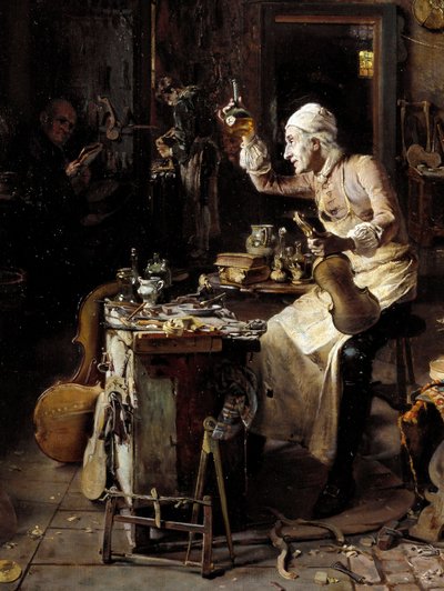 The Italian Luthier Stradivarius in His Workshop (detail) by Antonio Rinaldi