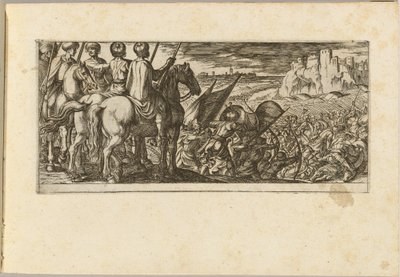 Battle Scene with Cavalry Observing from a Hill by Antonio Tempesta