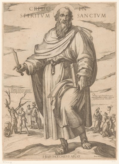 Saint Bartholomew (Credo in Spiritum Sanctum) (Christ, Mary, and the Apostles) by Antonio Tempesta
