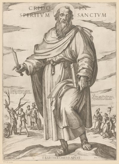 Saint Bartholomew (series title: Christ, Mary, and the Apostles) by Antonio Tempesta