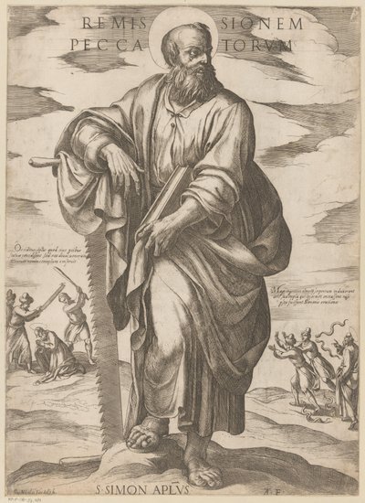 St. Simon (Remissionem Peccatorum) (Christ, Mary, and the Apostles) by Antonio Tempesta