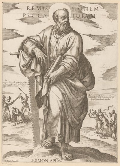St. Simon (Remissionem Peccatorum) (Christ, Mary, and the Apostles) by Antonio Tempesta