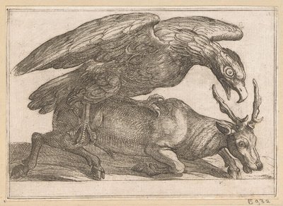 A Large Bird Attacks a Deer by Antonio Tempesta