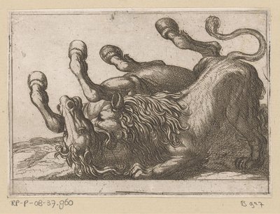 A Lion Biting the Neck of a Horse by Antonio Tempesta