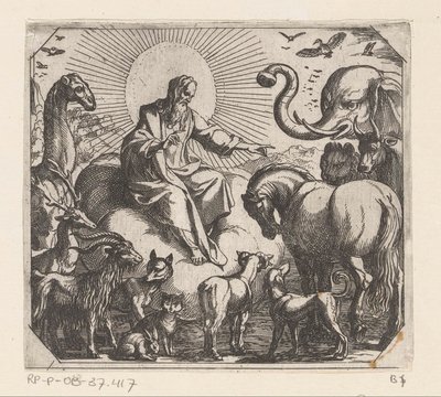 God Creates the Animals on Land (series title) by Antonio Tempesta