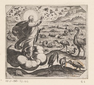 God Creates the Birds and the Fish by Antonio Tempesta