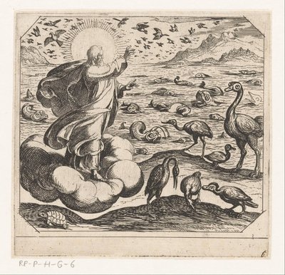 God Creating the Birds and the Fish by Antonio Tempesta