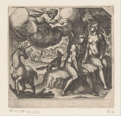 God Reproaches Adam and Eve for Their Disobedience (The Creation) by Antonio Tempesta