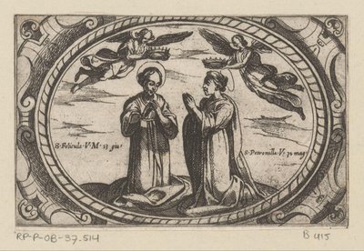 St. Felicula and St. Petronilla (Roman Martyrs) (Imagini di Molte Vergini Rom nel Martirio) by Antonio Tempesta