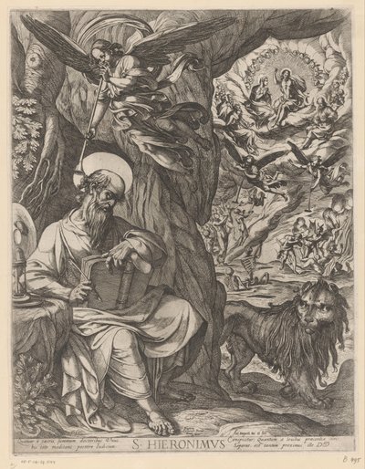 Saint Jerome in the Wilderness Contemplating the Last Judgment by Antonio Tempesta