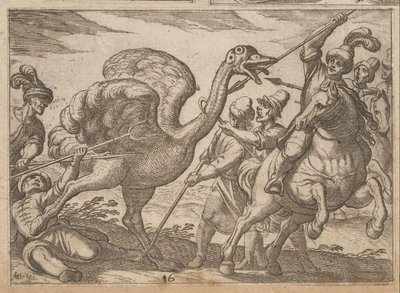 Hunting an Ostrich by Antonio Tempesta