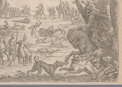 Hunting Wild Bulls (Hunting Scenes, Part 2) by Antonio Tempesta