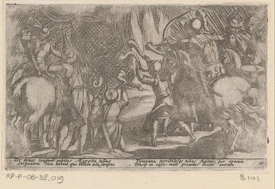 Hunters Catching a Giant Snake by Antonio Tempesta