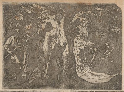 Hunters Catching Birds at Night (series title: Hunting Scenes, Part 2) by Antonio Tempesta