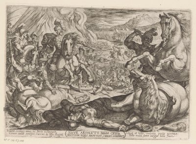 Joshua Cripples the Horses and Burns the Chariots of the Nations by Antonio Tempesta
