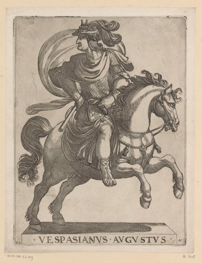 Emperor Vespasian on Horseback (series title) by Antonio Tempesta