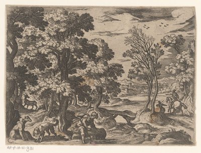 Landscape with Narcissus by Antonio Tempesta