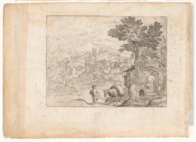 Landscape with Man and Donkey by Antonio Tempesta