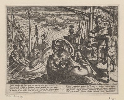 Dutch and Roman Ships on the Rhine by Antonio Tempesta