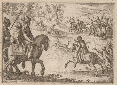 Oriental Hunters Hunting Deer by Antonio Tempesta
