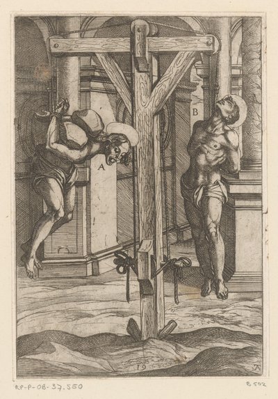 Crucifixion (series title: Tortures Endured by Christian Martyrs) (series title: Various Torments and Cruel Punishments) by Antonio Tempesta