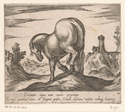 Horse Descending a Hill Seen from Behind by Antonio Tempesta