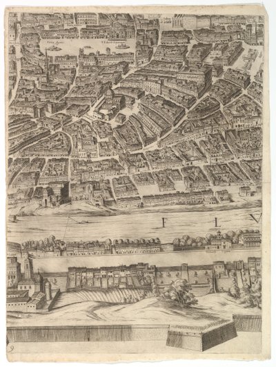 Plan of the City of Rome: sheet 9 with the Piazza Navona, the Campo di Fiore and the Sant..., 1645 by Antonio Tempesta