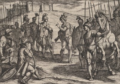 Civilis Treating with a Roman Commander, from The War of the Romans Against the... by Antonio Tempesta