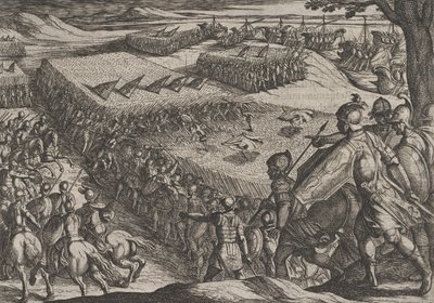 Plate 6: Romans Defeated Near the Rhine, from The War of the Romans Against the Batavians, 1611 by Antonio Tempesta