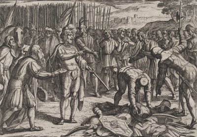 Plate 7: German Envoys Visit Civilis, from The War of the Romans Against the Batavians by Antonio Tempesta