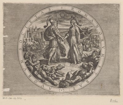 Rome and Batavia Shake Hands (The Batavian Wars Against the Romans) by Antonio Tempesta