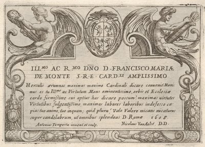 Title Plate for the Series The Labors of Hercules with the Arms of Cardinal Francesco Ma by Antonio Tempesta