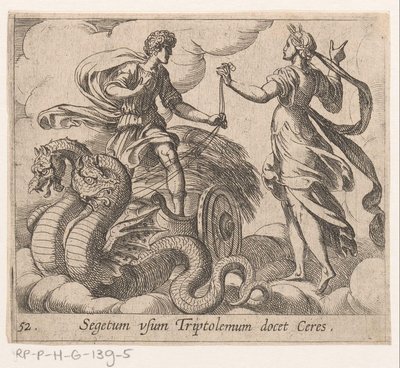 Triptolemus Receiving the Chariot from Ceres by Antonio Tempesta