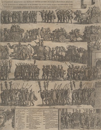 Triumph of a Roman Emperor left side, 1603 by Antonio Tempesta