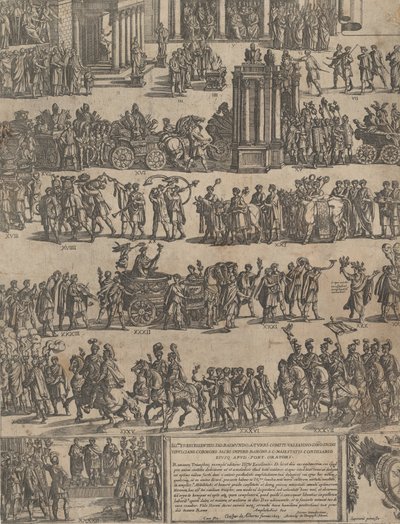 Triumph of a Roman Emperor [left side] by Antonio Tempesta