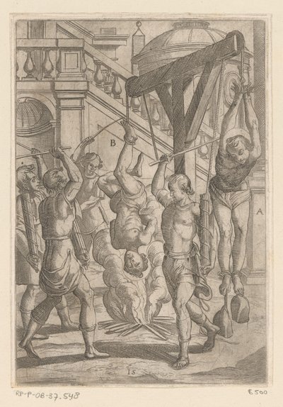 Burning Upside Down and Beating by Antonio Tempesta