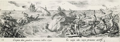 Whale hunting (engraving) by Antonio Tempesta