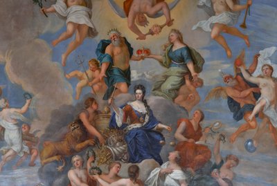 Queen Anne surrounded by a host of personified virtues (detail) by Antonio Verrio