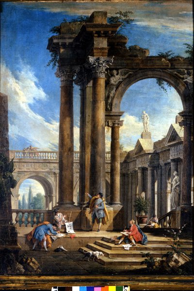 Archeologists and Architects (who draw and measure) by Antonio Visentini
