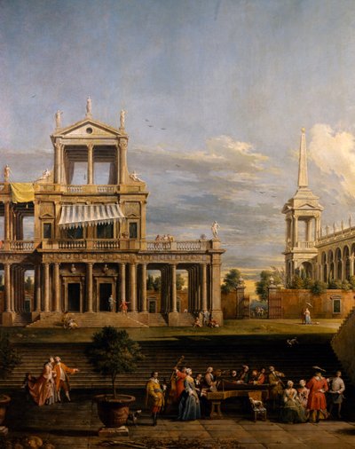 Concert at the Villa, piano and violin, Italy by Antonio Visentini