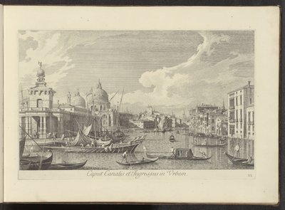 View of the Grand Canal in Venice (title on object: Caput Canalis et Ingressus in Urbem) (series title: Urbis Venetiarum prospectus celebriores, ex Antonii Canal tabulis XXXVIII aere expressi ab Antonio Vissentini in partes tres distributi. pars prima) by Antonio Visentini