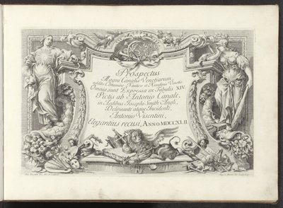 Title Print with Cartouche with Wisdom and Strength by Antonio Visentini