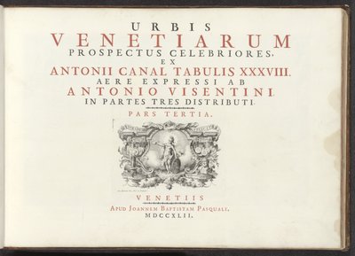 Title Print with a Naked Female Figure with Shield, Helmet, and Book by Antonio Visentini