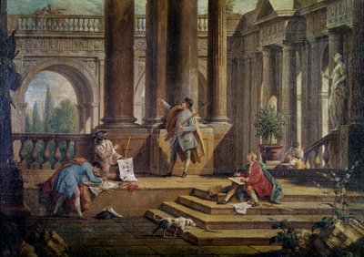 Works of Restoration of a Villa (detail) by Antonio Visentini
