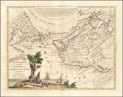 1776 Map - New Discoveries of the Russians in the North of the South Sea in Asia and America by Antonio Zatta
