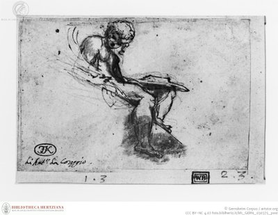 Seated Figure with Book by Antonio da Correggio