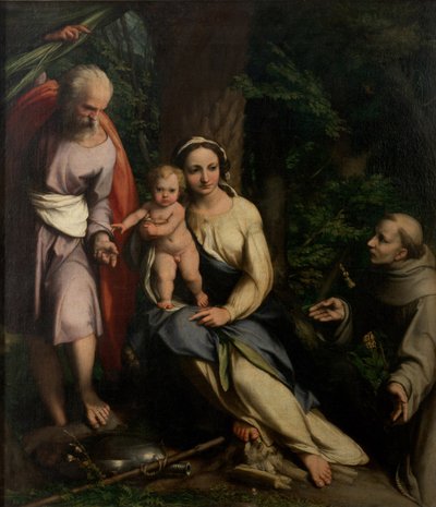 The Rest on the Flight into Egypt with Saint Francis of Assisi, c. 1520 by Antonio da Correggio